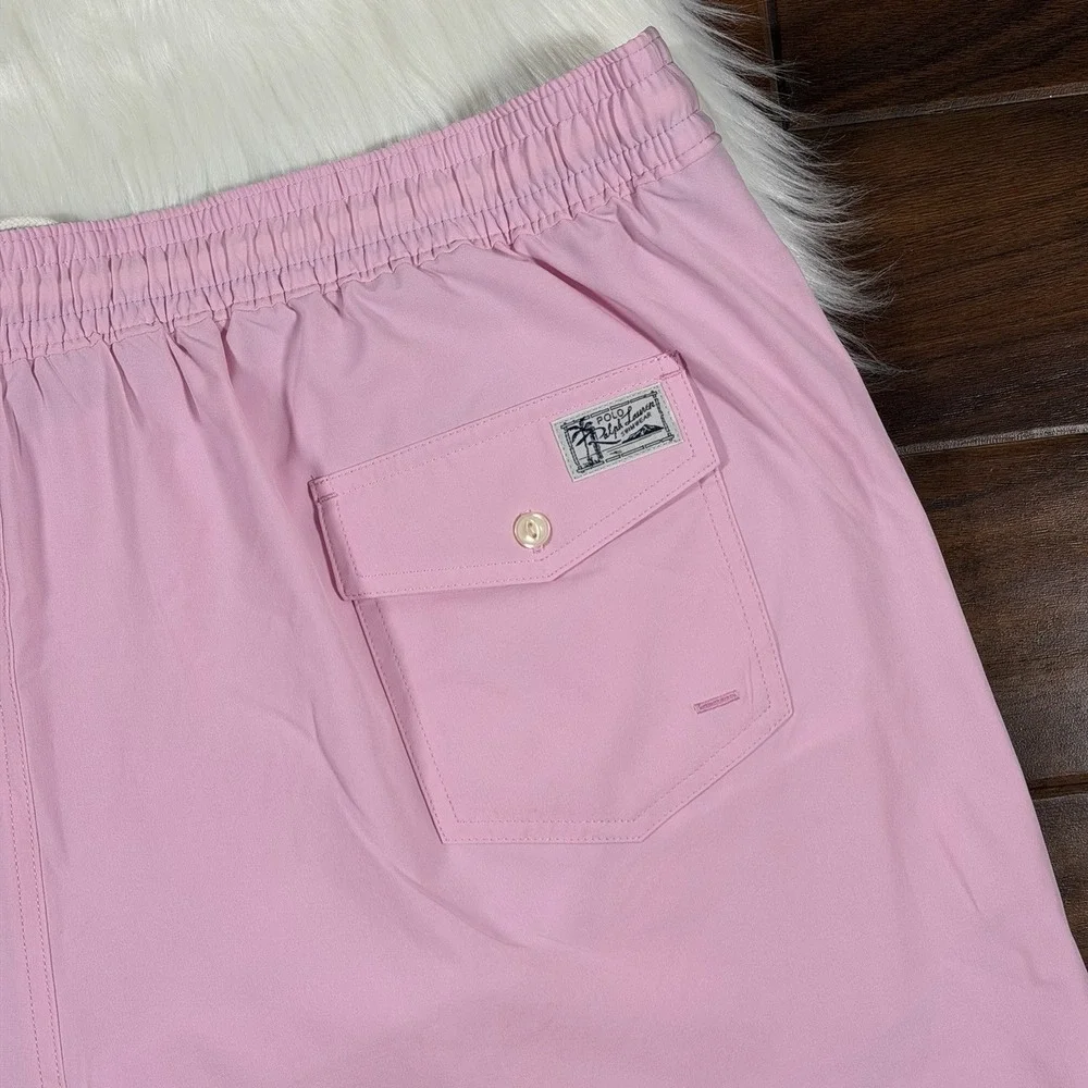 Polo Ralph Lauren Men's Size 3XB Pink Traveler Stretch‎ Swim Trunks Board Shorts